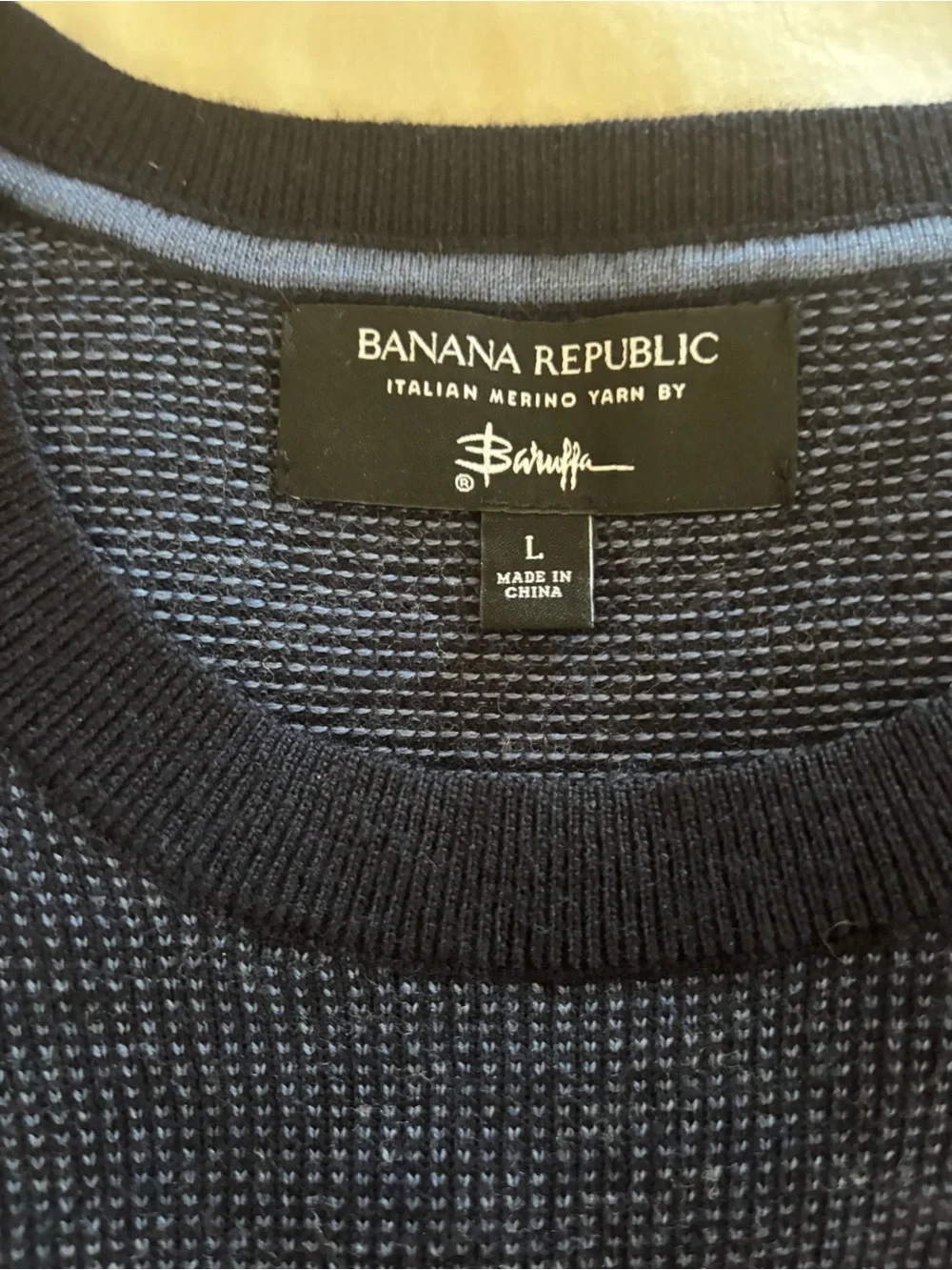 Banana Republic Italian Merino Wool Baruffa Sweater Men’s L Navy